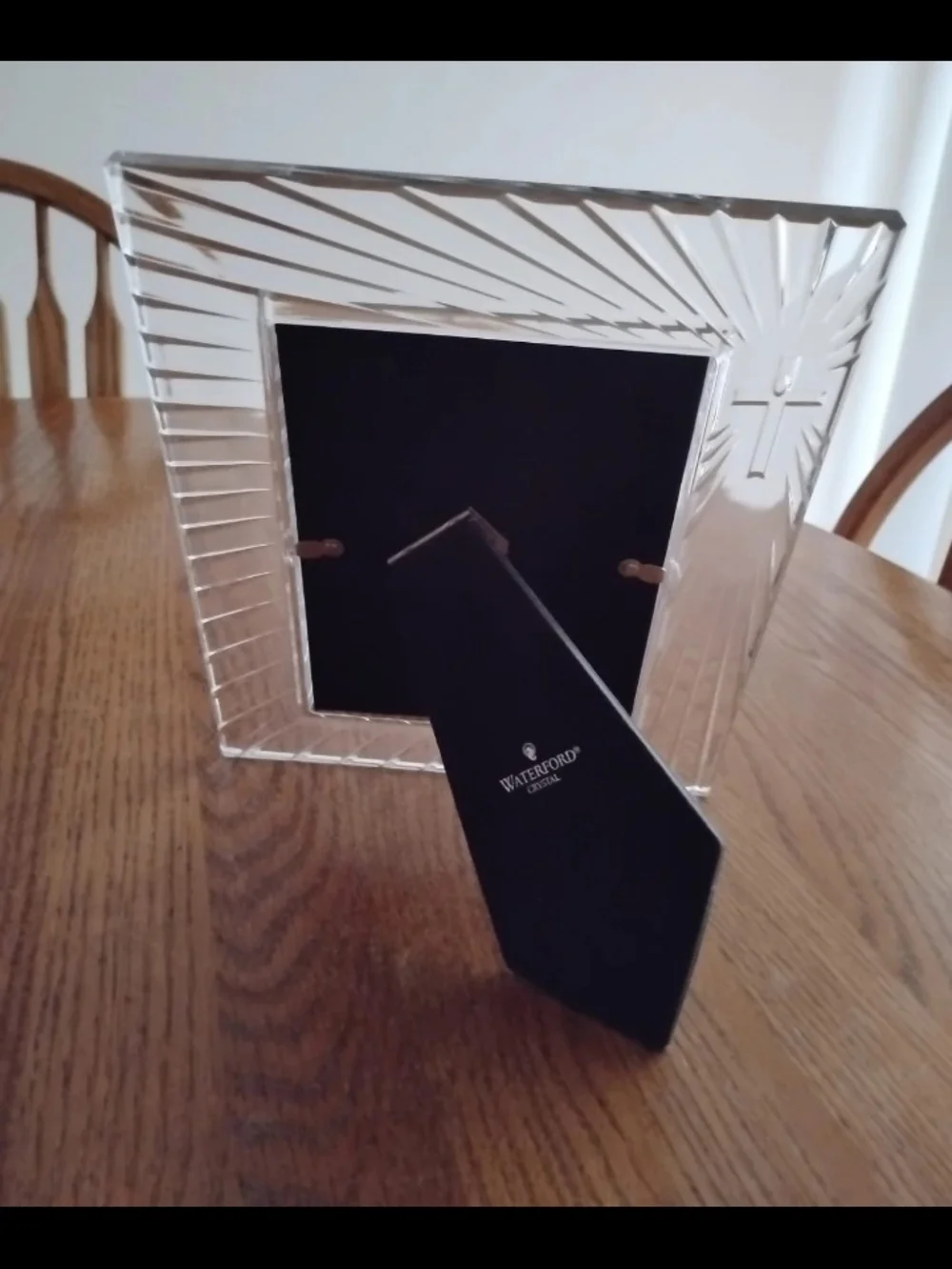 Waterford Clear Glass Picture Frame with Ribbed Design - Cross